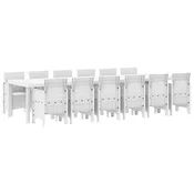 set za objedovanje u vrtu s 13 dijelova bijeli poly rattan vrtni stol bijeli 200x100x73 cm poly rattan vrtni stol bijeli 150x1