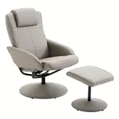 Homestar Naslanjač z naslonom za noge 78x71x101 cm siv