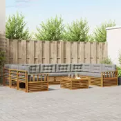 Set vanjskih sofa 10 kom. Prirodna i svijetlo siva