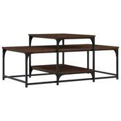 Stolic za kavu smeda boja hrasta 102x60x45 cm konstruirano drvo