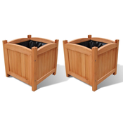 vidaXL Leseno korito za rastline 30 x 30 x 30 cm Set 2 kosov