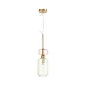Luster na sajli MOLLY 1xE14/40W/230V, precnik 12 cm, zlatna/zelena/ružicasta