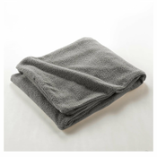 Siva odeja iz flisa 125x150 cm Curly Wooly – douceur dintérieur