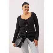 Trendyol Curve Ženska bluza Tbbaw26Af00029, Crna