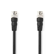 Nedis BNC video kabel | BNC moški | BNC moški | Ponikljano | 75 ohmov | 1,00 m | Okrogla | PVC | Črna | Oznaka