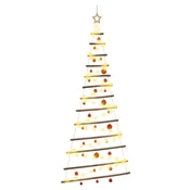Vidaxl Viseče božično drevo s kroglicami 180 cm 100 LED Toplo bela