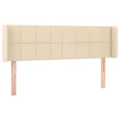 Vidaxl Vzglavje z ušesi krem 147x16x78/88 cm blago