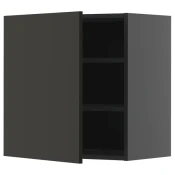 METOD Zidni ormaric i police, Crnosiva/Nickebo boja antracita, mat, 60x60 cm