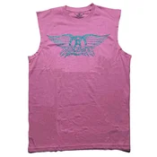 Aerosmith Glitter Print Logo Embellished Pink L Majica