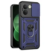 Oklepni ovitek MaX-Armor z obročem, kovinsko ploščico in zaščito zadnjih kamer za Xiaomi Redmi Note 17 Pro Max - blue