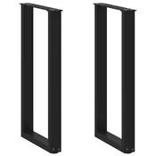 vidaXL vidaXL Noge za konzolno mizico v obliki črke U, 2 kosa, črne, 38 x (72-73) cm, jeklo, (5000241559)