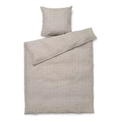 Siva/bež enojna podaljšana posteljnina iz krepa 150x210 cm Bak&Bolge – JUNA