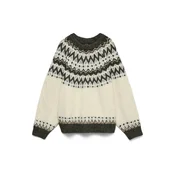 VERO MODA Pulover bež/kamela/rjava/oliva