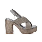 Xti za ženske. 14406303-PLOMO Sandali 144063 srebrni (40), Silver, Tkanina, 8 do 10 cm, Zaponka, Priložnostno, Stranka