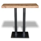 Casa Padrino luxury bar table natural/black - Various Sizes - Bar table with solid wood table top and steel legs - Bar furniture - Bistro furniture - Gastronomy furniture - Luxury furniture