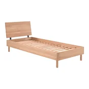 Postelja iz masivnega hrasta z letvenim dnom 90x200 cm v naravni barvi Forrest – Vipack
