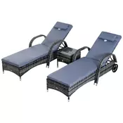 Homestar Set za ležalnik 3-delni 200x73x103 cm Siva