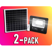 V-TAC LED sončni reflektor z 20W solarno ploščo, 1650lm, IP65, 10000mAh/2-PACK! Farba svetla: Hladna bela