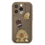 AVIZAR Ovitak za iPhone 15 Pro s 3D motivi Capybara, Rjava, (5000274506)