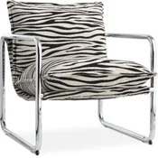 Fotelja REMMELS zebra tkanina/hrom
