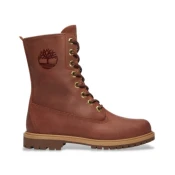 Timberland za ženske. TB0A43MXEM41 8-palčni nepremočljivi škornji iz rjavega usnja (39), Usnje, Rjava, Ravna stran, Zip, Pril
