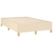 Vidaxl Posteljni okvir brez vzmetnice krem 120x190 cm blago