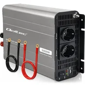 Qoltec MS Wave pretvornik napetosti | 12 V na 230 V | 2500/5000 W | USB | Združljiv z LiFePO4 GEL AGM baterijami