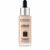 Eveline Cosmetics Liquid Control tekuci puder s kapaljkom nijansa 002 Soft Porcelain 32 ml