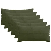 vidaXL Prevleka za blazino 6 pcs ALMELO Zelena 40 x 70 cm korduroy