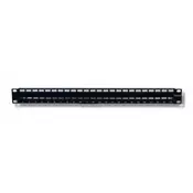 24-port patch panel for Keystone modules, 1U, black