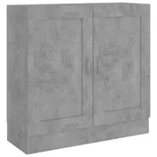 Vidaxl Knjižna omara betonsko siva 82,5x30,5x80 cm iverna plošča