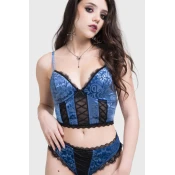 Ženski modrček KILLSTAR x CORPSE BRIDE - Whimsy Flutter - Modra - KSRA012411