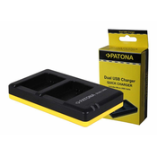Dvostruki punjac Patona - za bateriju Canon LP-E17, crni/žuti