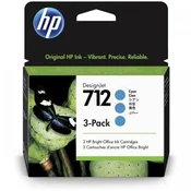 Hewlett Packard Črnilo HP št. 712 cian trojni paket (3ED77A)