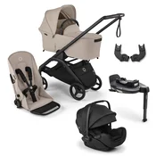 Bugaboo Dragonfly travel+ Otter, BLACK/DESERT TAUPE-DESERT TAUPE, komplet 4v1