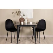 Venture Design Jedilna miza in stol komplet Tempe in Polar, miza 75x80x80 cm, stol 53x88x44 cm, črna