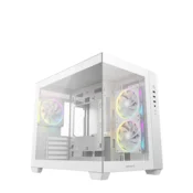 DeepCool kucište racunala - CG330 3F WH (bijelo, s prozorom, 3x12 cm A-RGB, BTF, mATX, 2xUSB3.0, 1xUSB2.0)
