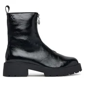 Škornji Calvin Klein Chunky Zip Boot Shiny Lth HW0HW03200 Črna