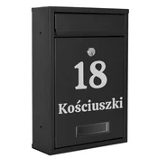 shumee Gustav poštni nabiralnik, črn z napisi