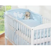 Bobono 3-delni komplet posteljnine 120x90 - Modra srca