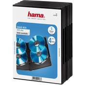 Hama Hama 4 kratni DVD ovitek 4 CD-ji/DVD-ji/Blu-ray-ji Polipropilen Črna 5 KOS (Š x V x G) 134 x 189 x 14 mm 00051186