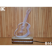 Black Cut 3D Lampa Gitara Zelena