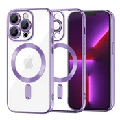Ovitek Techsuit Luxury Crystal MagSafe za iPhone 13 Pro - light purple