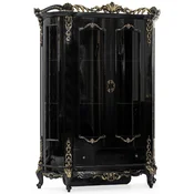 Casa Padrino luxury baroque display cabinet black/gold - Magnificent solid wood showcase with 2 doors and drawer - Luxury furniture in the baroque style - Baroque furniture - Noble & Magnificent