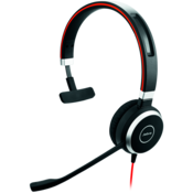 JABRA EVOLVE 40 UC Mono USB Headband, Noise cancelling, USB and 3.5 jack connectivity, with mute-button and volume control on the cord, Busylight , Di