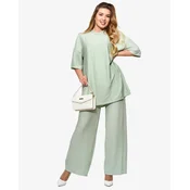 Resti Womens ribbed set in mint color- Clothing