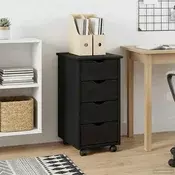 vidaXL Gležnji kabinet Črna 34 x 39 x 65,5 cm Masivno borovo les