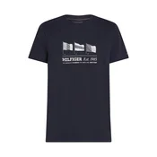 TOMMY HILFIGER Majica mornarska/golobje modra/svetlo siva/rdeča