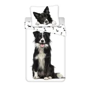 3D Pamucna posteljina BORDER COLLIE bijela, 100% pamuk Dimenzije posteljine: 70 x 90 cm | 140 x 200 cm