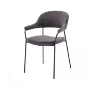 Temno siv jedilni stol z nasloni za roke Kindersley – Unique Furniture